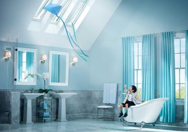 Multi-pane architectural skylight over a commercial space